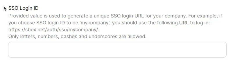 SSO Login ID